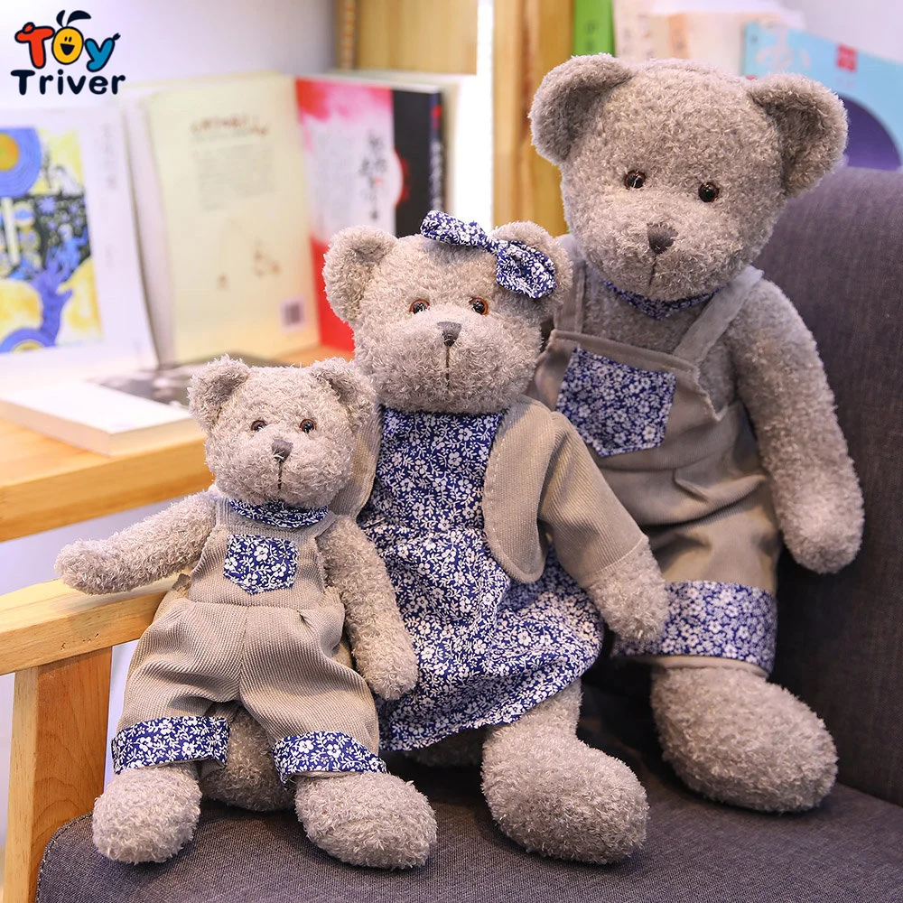 Кавайная пара плюшевых мишек плюшевая кукла животных игрушка Тройник малыши