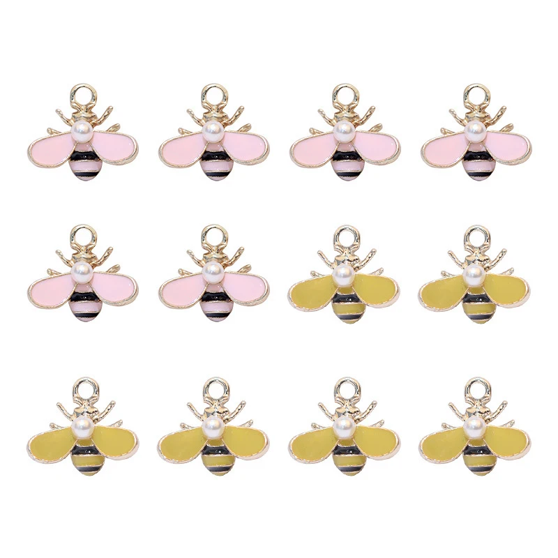 

Fashion Animals Charm Alloy Jewelry Making Enamel Bees Honeycomb Earring Pendant