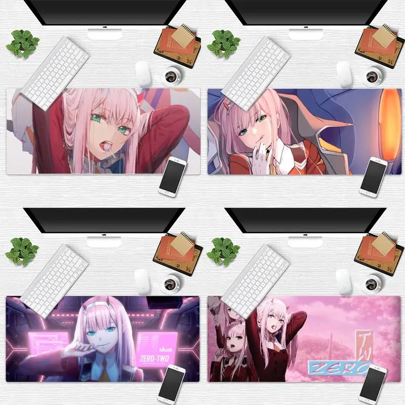 

zero two darling kawaii girl Unique Desktop Pad Game Mousepad Desk Protect Gamer Large Mouse pad mats Non-slip Laptop Cushion