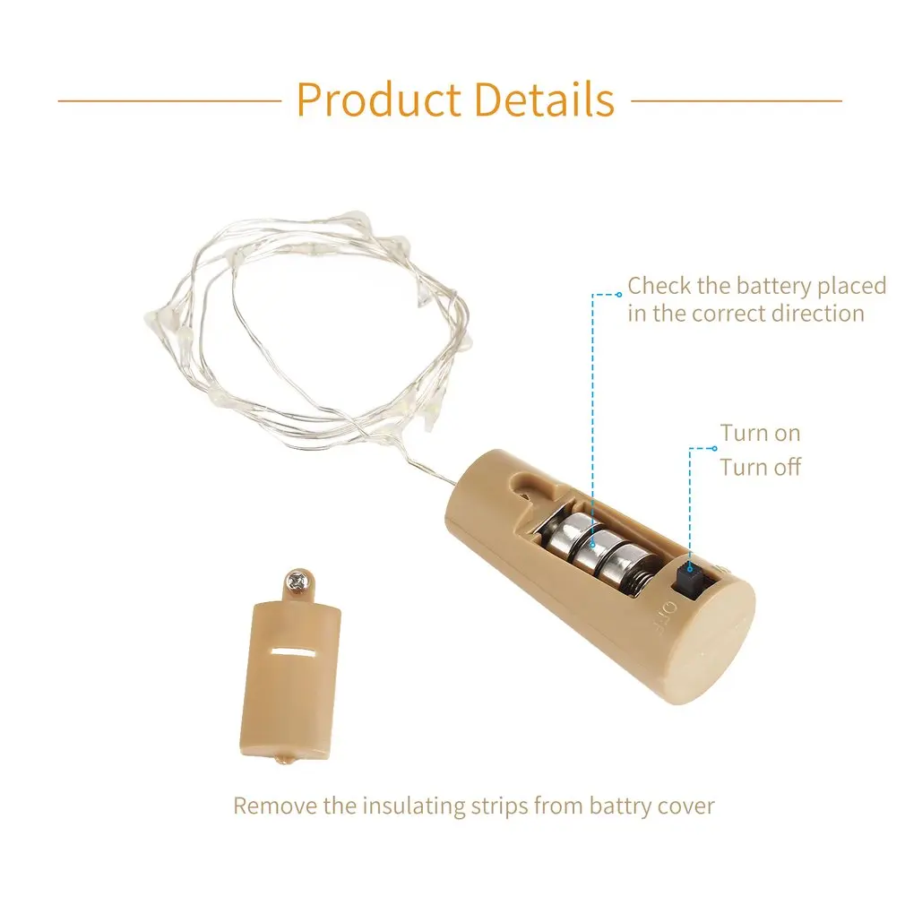 3 шт. бутылки вина светильники пробка Медь светодиодный свет прокладки провода