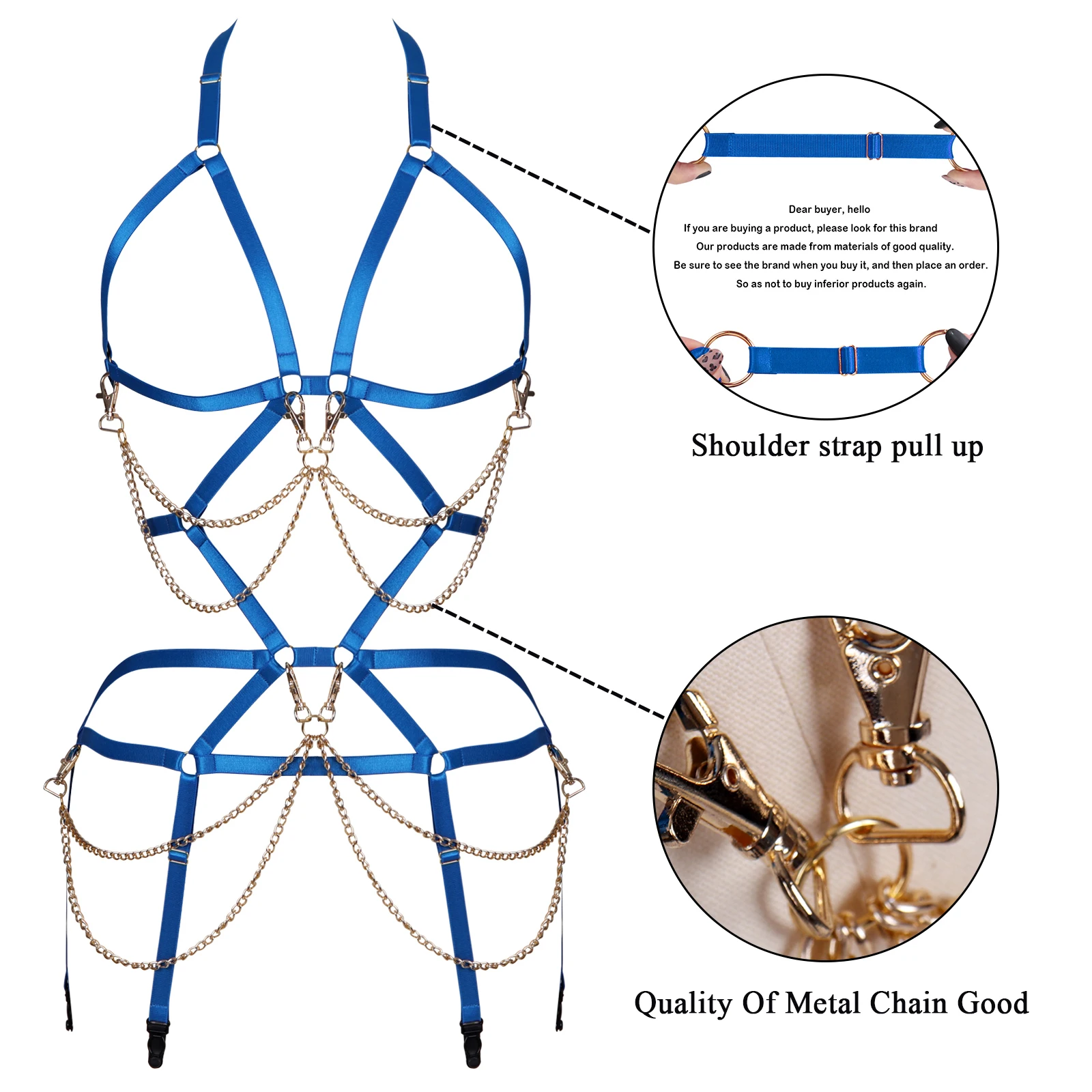 

Bondage Body Harness Set Pole Dance Clothing Sexy Lingerie Chain Garter Adjust Waist Suspender Belt Harness Women Sword Belt