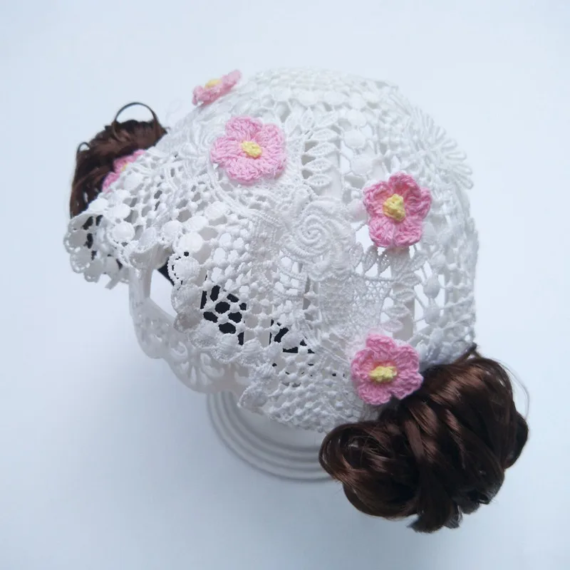 Yundfly Baby Lace Headband Newborn Wig Hat Princess Girls Cherry Flowers Bangs Photo Props | Мать и ребенок