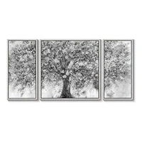 sliver gray maple blossom tree artwork picture painting on canvas for living room bathroom bedroom hotel home decor no framed