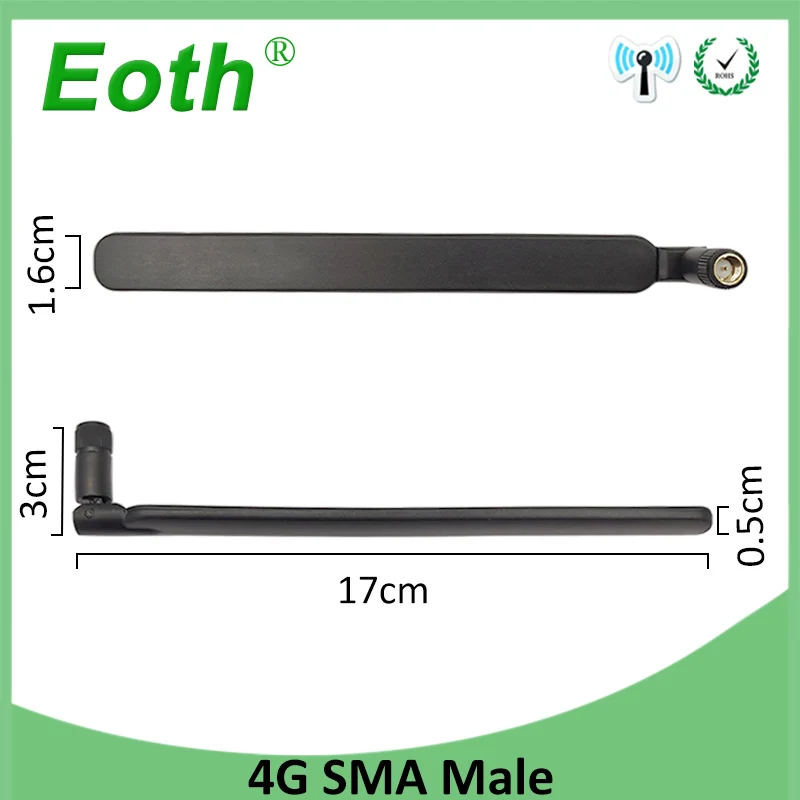 Eoth 10pcs  4G lte antenna 5dbi SMA Male Connector Plug antenne router external repeater wireless modem antene