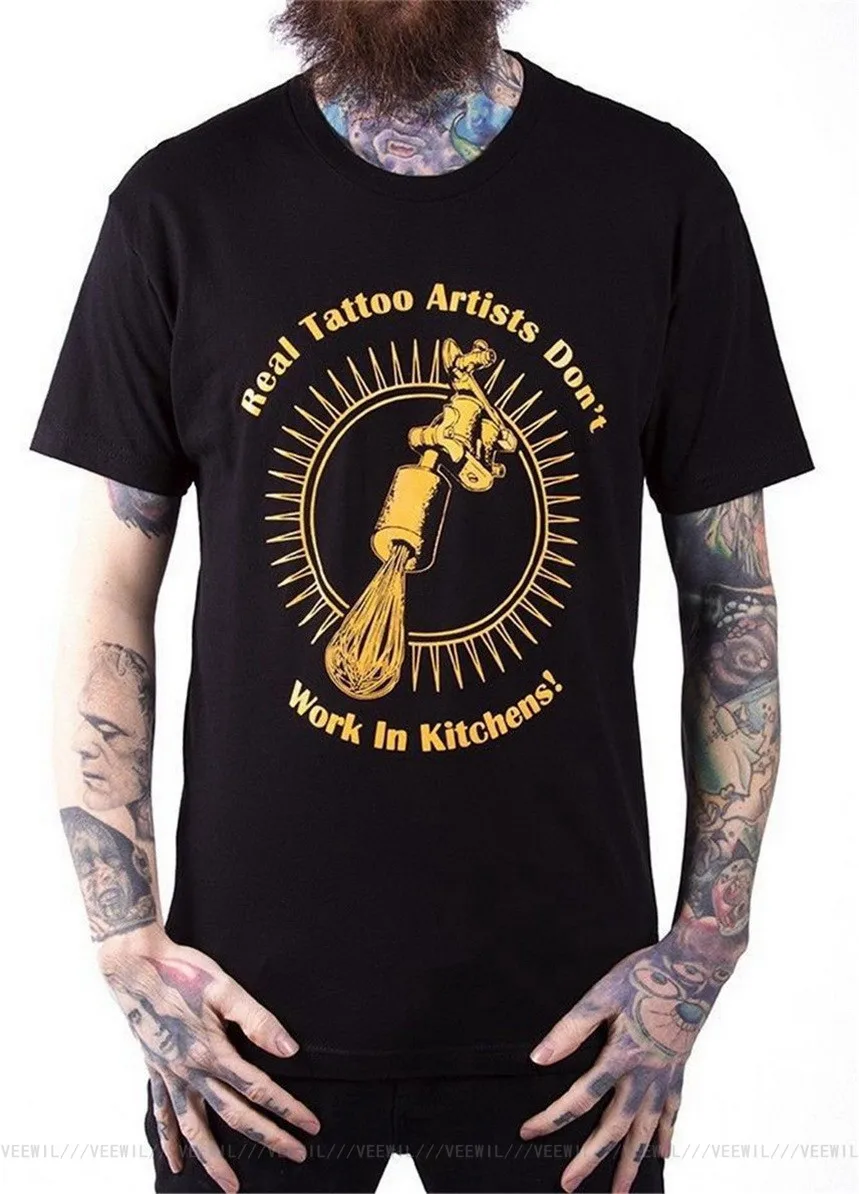 

Ink Addict Real Tattoo Artist Tee Brand New Fast Shipping Large 2020 New 100% Cotton Top Quality Hip-hop T-shirt