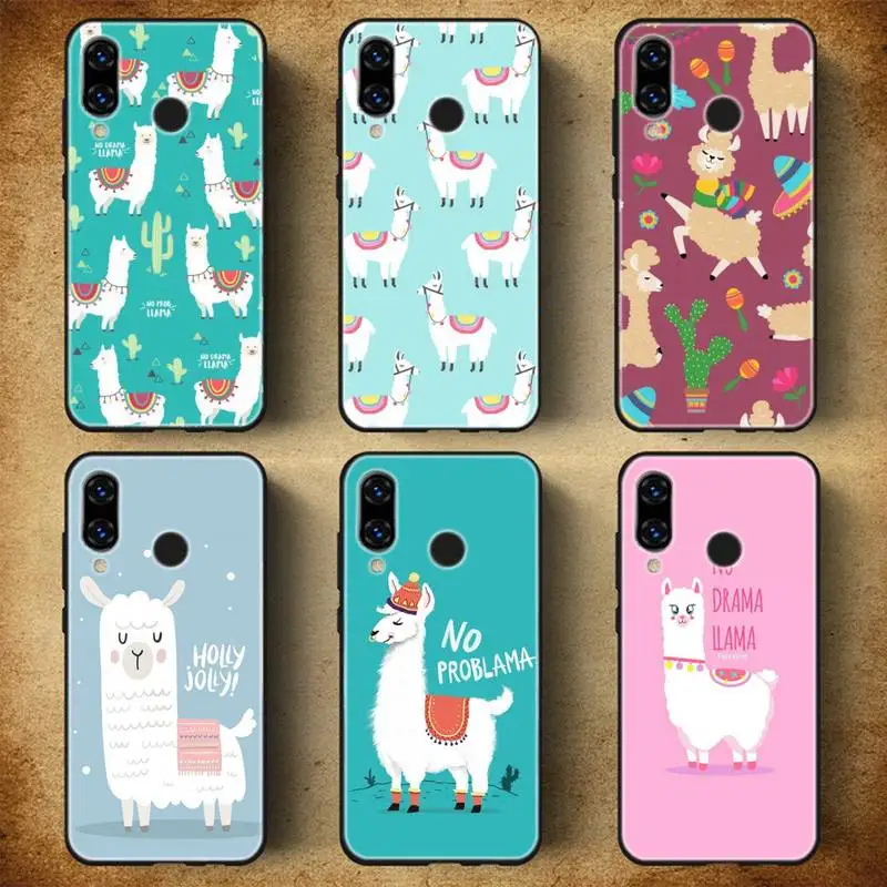 

Cute Alpaca Animals Cartoon Phone Case For Huawei P20 30 40 Pro Mate 20 30 40 Pro Honor 10 V9 10