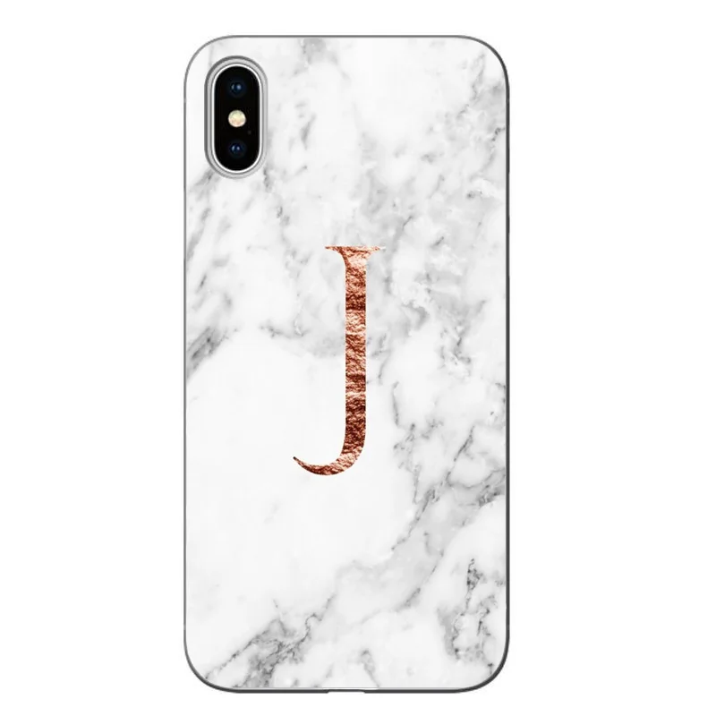 Зеленый Пользовательское имя письмо монограмма розовый мрамор A B K Q для iPhone X XR MAX чехол для iPhone 5S 6 6s 7 8 Plus Жесткий Чехол для ПК - Цвет: Зеленый