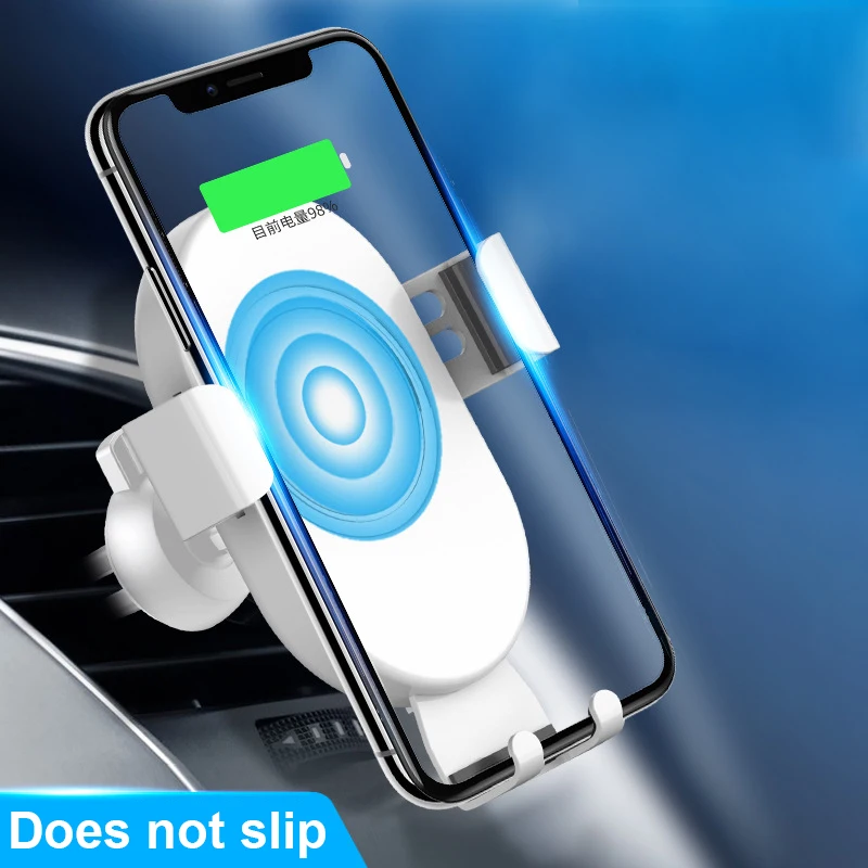 

10W Car Wireless Charger Phone Holder Fast Wirless Charging Mount Stand Bracket for iPhone 12 11 XR XS Samsung S10 S9 S8 Huawei