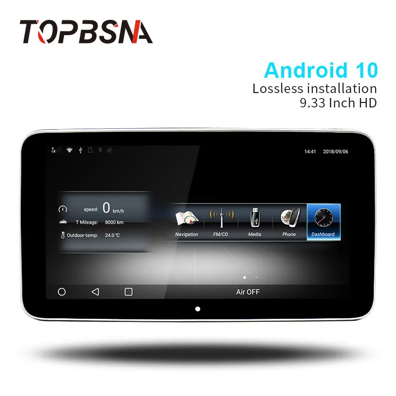 Автомобильный мультимедийный плеер TOPBSNA на Android 10 4 Гб ОЗУ 64 ПЗУ с GPS для Mercedes Benz GLA