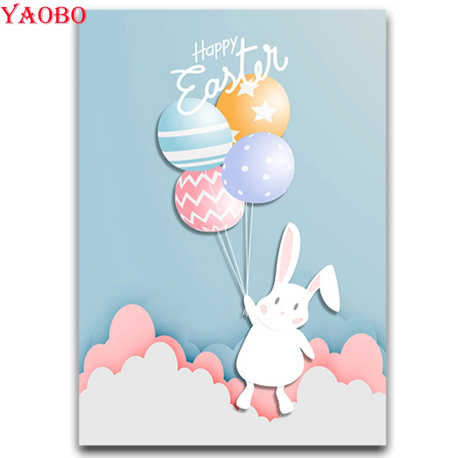 

Yaobo Full Square/Round Diamond Painting Cartoon rabbit balloon 5D DIY Paint With Diamonds Embroidery Baby Nursery Wall Art