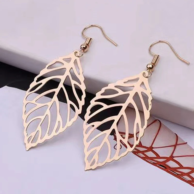 

Women's Earrings Leaves Earrings Earrings Metal Gold Color Earrings Trendy 2021