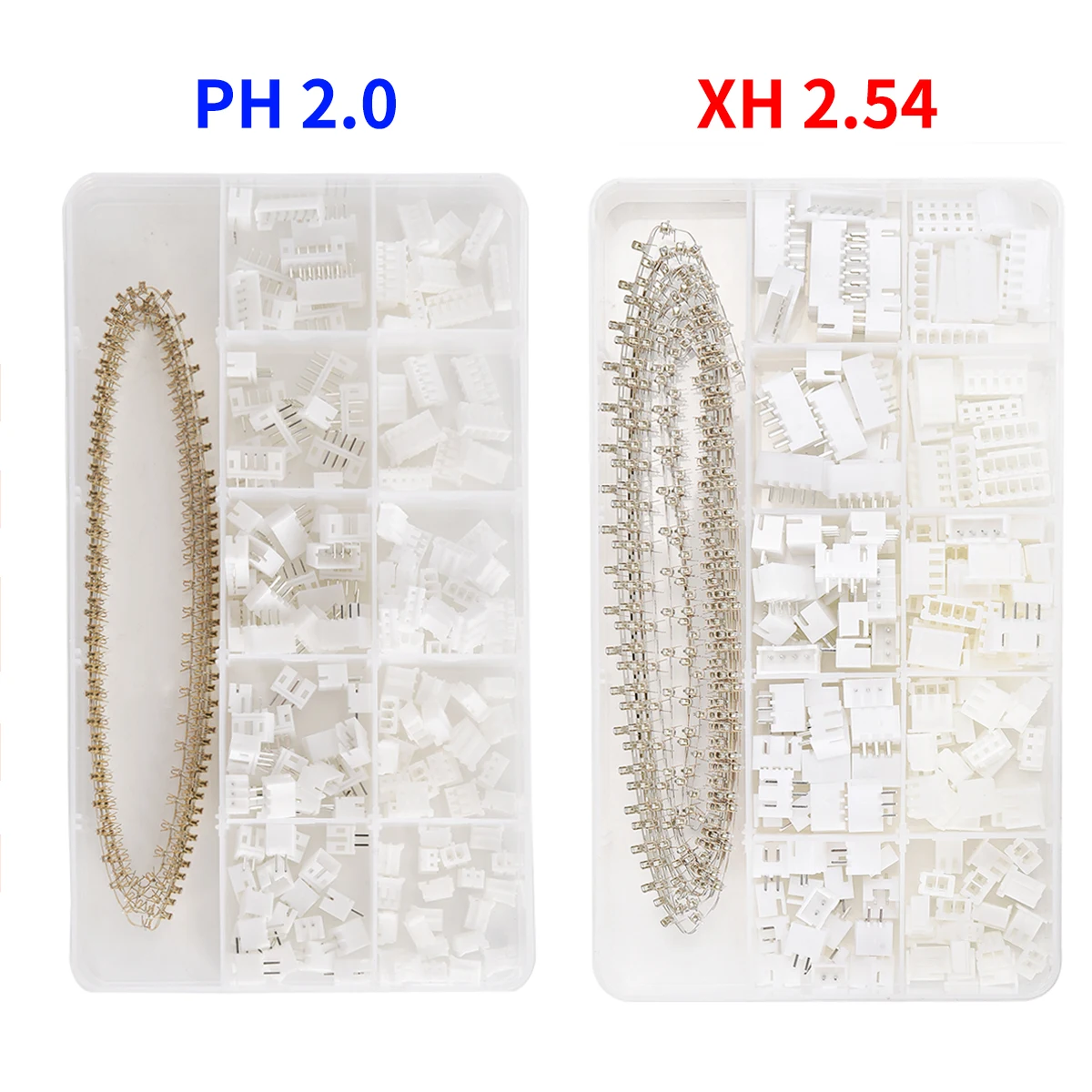 JST XH2.54 PH2.0 Male Female Connector Kit 2/3/4/5/6 Pin Plug with Terminal Wires Cables Socket Header Wire Connectors Kit