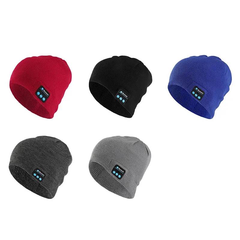 Bluetooth Music Headset Beanie Built-in Stereo Speaker Knitted Hat for Men Women Running Cap Outdoor Sports Winter Wireless Hats