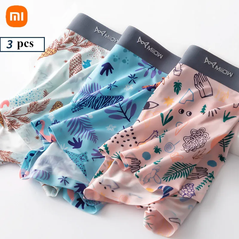 3 шт. мужские шелковые бесшовные трусы боксеры Xiaomi Youpin|Мужские боксеры| |