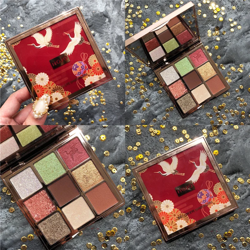 Палитра блестящих алмазных теней для век 9 цветов кремовая гладкая мерцающая