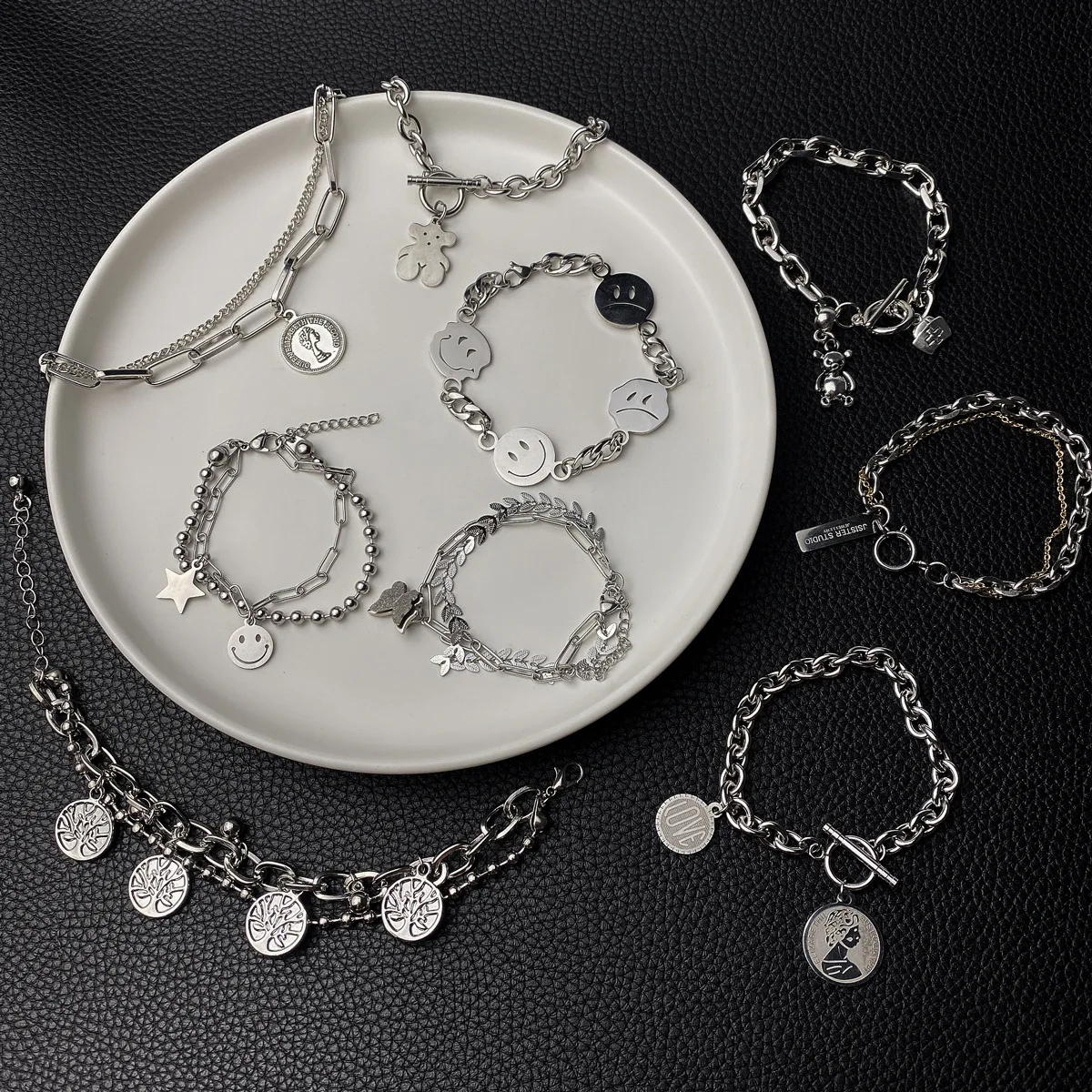 

Fashion Women's Costume Jewelry Hip Hop Punk Couple Bracelet Matching Bracelet Men's Bracelet Aesthetics Jewelry Accessories