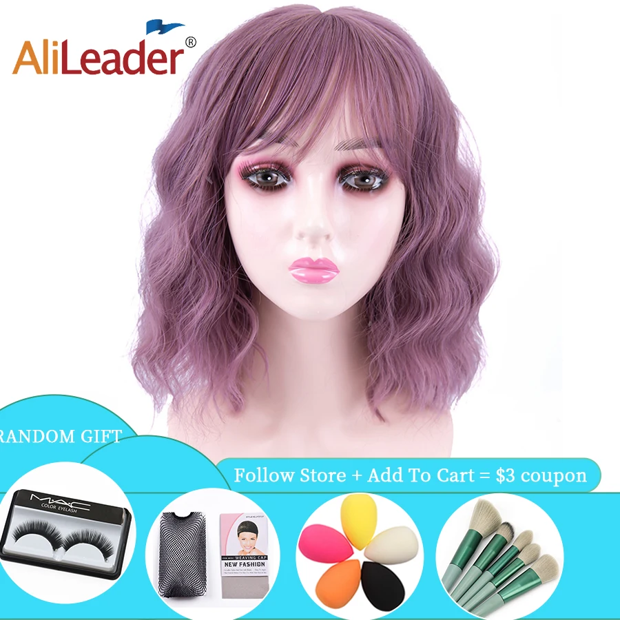 

Alileader 14 Inch Short Womens Wigs Synthetic Wig Short Bob Wigs Cheap Short Curly Wigs Quality Cosplay Wig