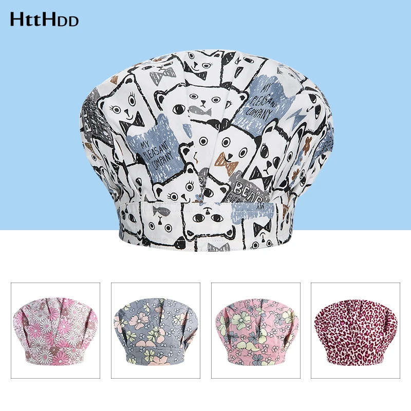 

Модная хлопковая пушистая шляпа с разноцветным принтом, регулируемая длинная шапка-скраб для волос, шапка для салона красоты, шапочка для у...