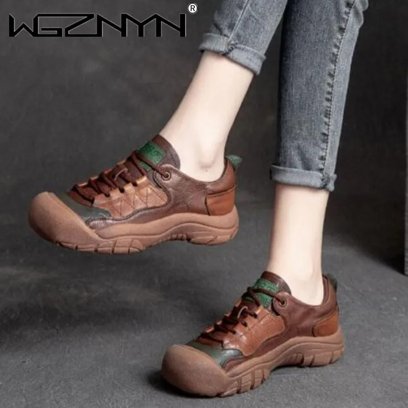 

Женские туфли-оксфорды из натуральной кожи, с круглым носком