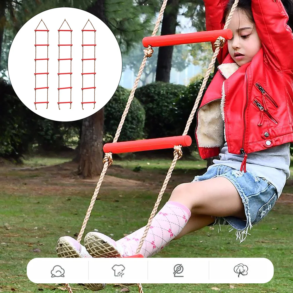 Детская скалолазающая веревка лестница (78 7 дюйма) 6 ступеней игровая качающаяся |