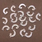 Аксессуары для ювелирных изделий сделай сам, стразы из серебра с мусульманским полумесяцем, амулет, мусульманские соединители для мусульманских украшений сделай сам, 6 шт.