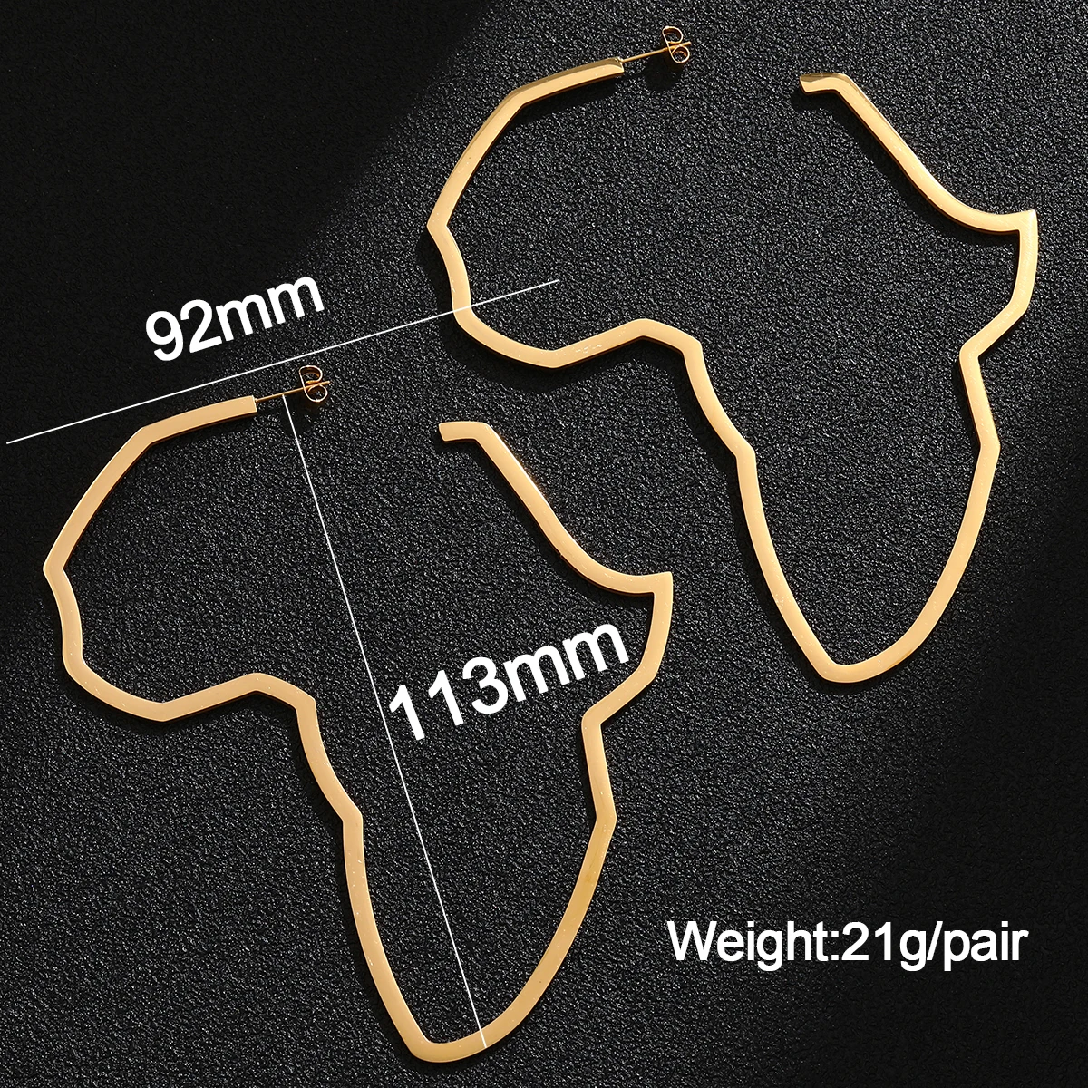 Большие серьги SONYA из нержавеющей стали с картой Африки для женщин в стиле хип-хоп