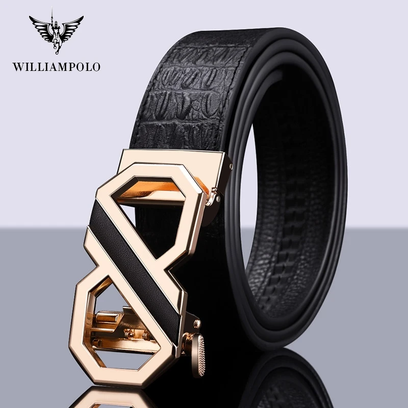 

Williampolo For Men Automatic Male Belts Crocodile Pattern Leather Belt Men dropshipping Belts Belts Luxury brand 19647-48P