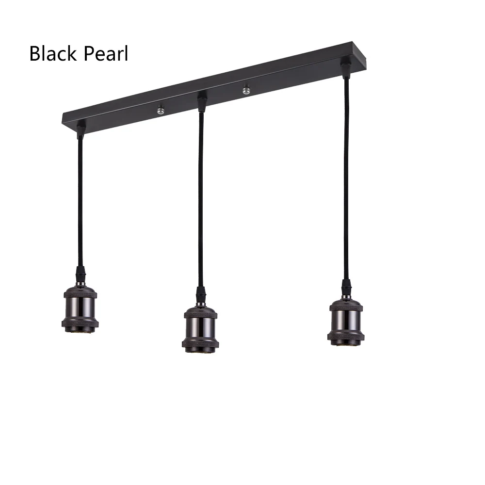 Black Long Винтажная Ретро лампа E27/E26 патрон для лампы Золотой/Серебряный/черный держатель лампы голова к чердаку подвесная база светильника - Цвет: Black Long