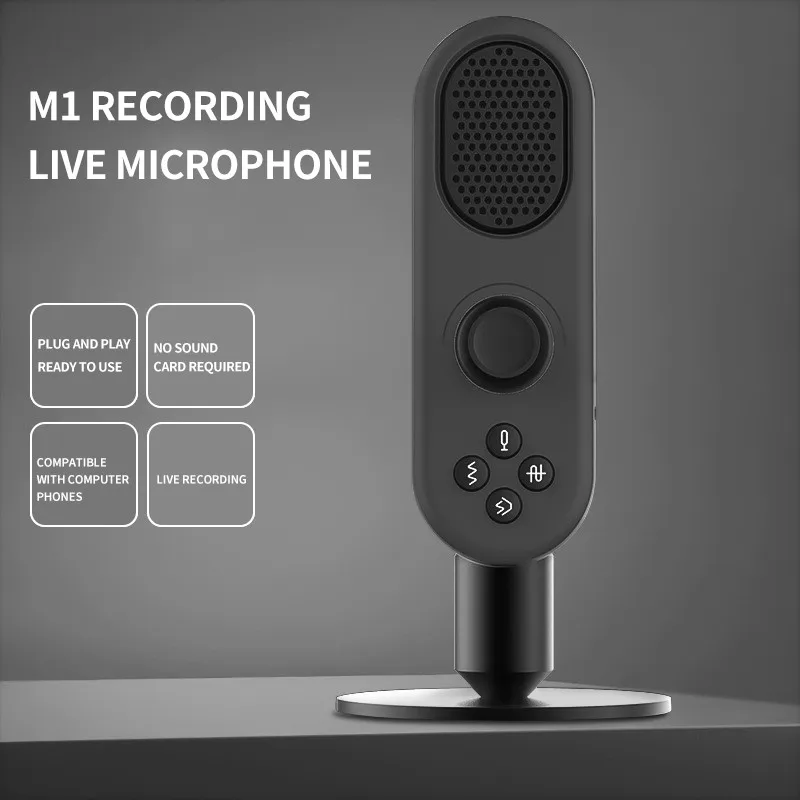

Микрофон M1, конденсаторный микрофон с поддержкой Bluetooth для видеоконференций и игр, подходит для мобильных компьютеров под управлением Ios и ...