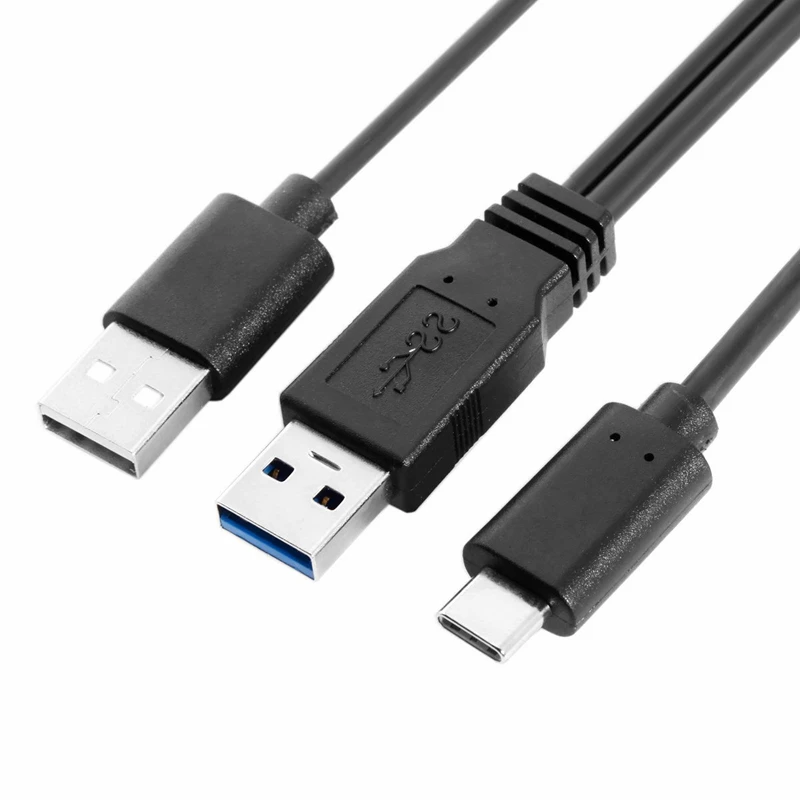 USB 3 0 Мужской и 2 двойной мощности данных Y к type-C USB-C кабель для ноутбука жесткий