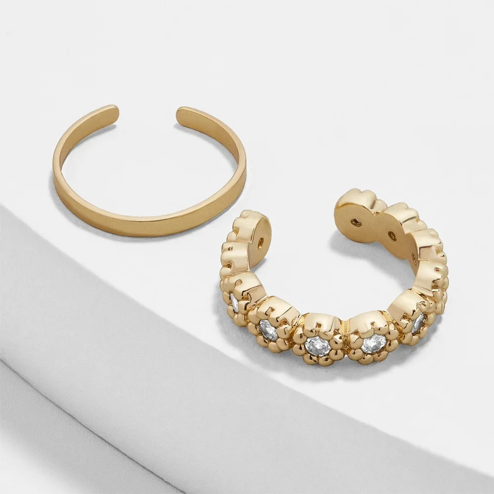 

2020 European and American Ear Clip Set Alloy Simple Fashion Earrings Female Wholesale Ear Rings for Women
