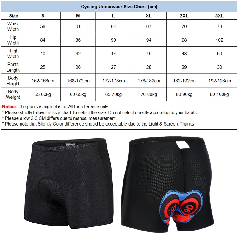 

Cycling Shorts Men Underwear Bicycle Pants 9D Gel Pads Bike Underpant Silica Cushion Mesh Breathable MTB Trousers Thin Fitness