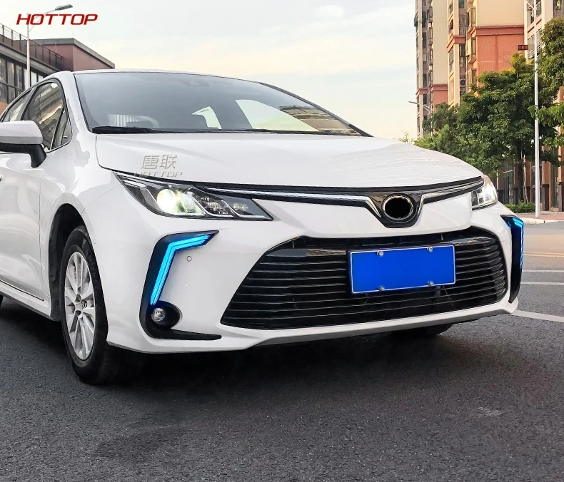 ABS черный дневной ходовой светильник Дневной светильник светодиодный для Toyota Corolla