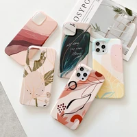 ottwn fashion flower leaves phone case for iphone 12 pro max 11 pro max x xr xs max 7 8 plus se 2020 soft imd silicon back cover