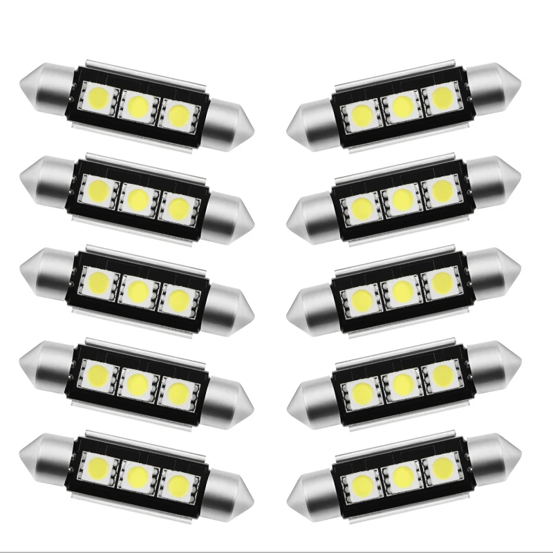СВЕТОДИОДНАЯ Гирлянда 10x 31 мм 36 39 41 c5w 3 smd 5050 светодиодная Can лампа для салона