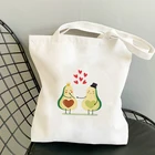Настраиваемая сумка авокадо, Холщовая Сумка-тоут для мам, женские тканевые дизайнерские сумки из мешковины 2021, большие белые сумки для покупок с принтом
