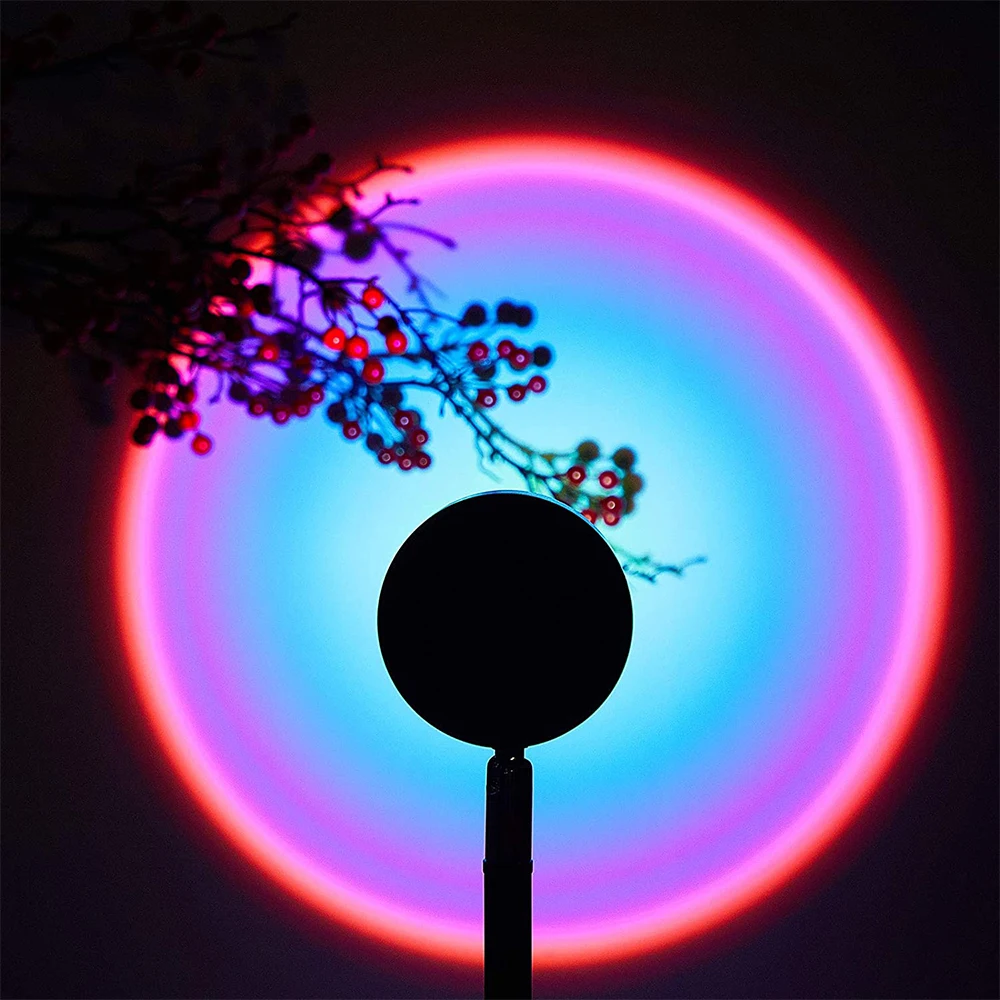 USB Sunset Projection Lamp Rainbow Led Night Light Sun Projection Desk Lamp For Home Bedroom Background Coffee Store Wall Lamp