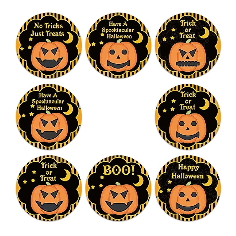 

500Pcs/Roll Halloween Pumpkin Decor Labels Seal Stickers DIY Gift Paper Sticker