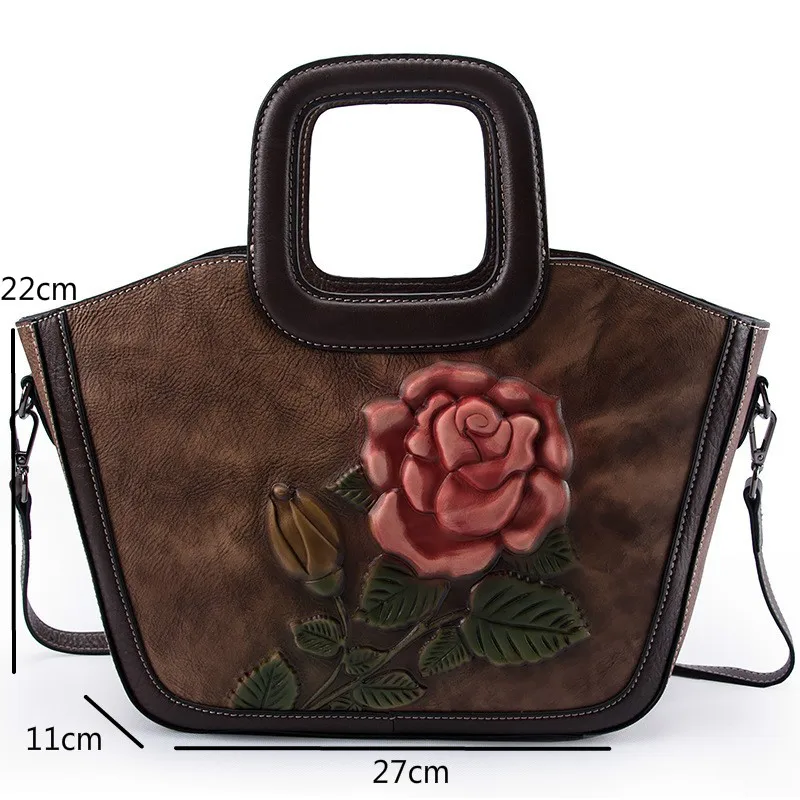 

YourSeason Genuine Leather Handmade Ladies Embossed Bag 2021 Large Capacity Female Shoulder Luxury Nature Cowhide Handbag