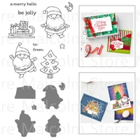 santa claus gifs cutting dies and clear stamps for diy scrapbook decoration embossing template greeting card 2021 new arrival