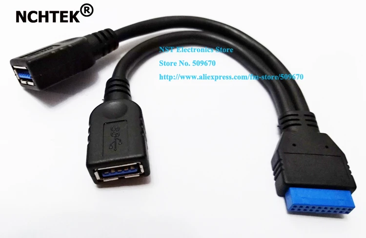 NCHTEK 2 порта USB 3 0 мама к материнской плате 20 контактный супер скоростной адаптер