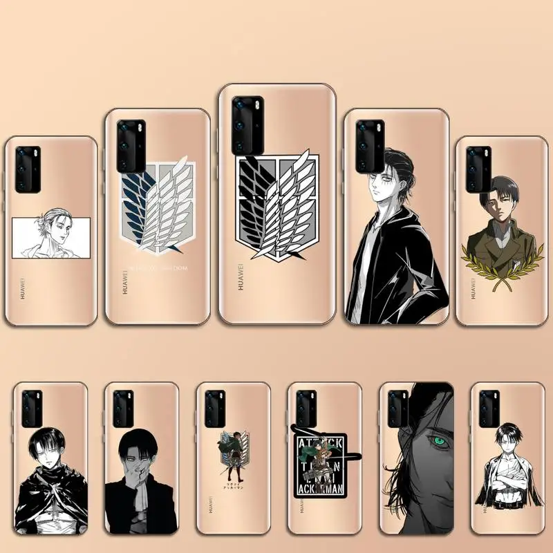 

Anime attack on Titan Phone Case Transparent for Huawei P20 P30 P40 lite pro P smart 2019 honor 8x 10i