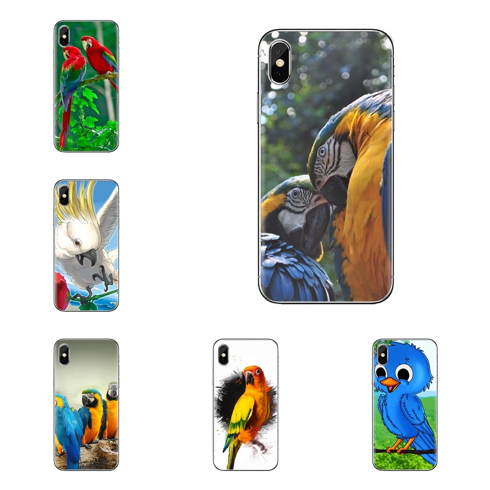 Мягкие чехлы из ТПУ кожи аниме птички обои с попугаями для huawei Honor 7X V10 6C V9 6A играть