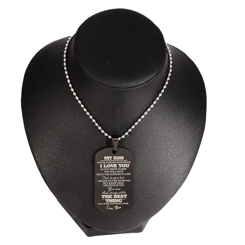 Ожерелье для женщин нержавеющая сталь военная армейская бирка с собакой мой сын