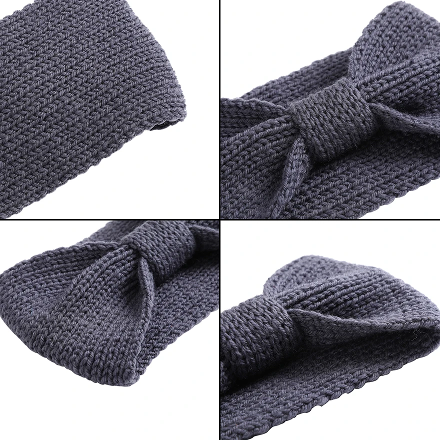 Molans однотонные вязаные повязки на голову с бантом новинка зимняя теплая вязаная