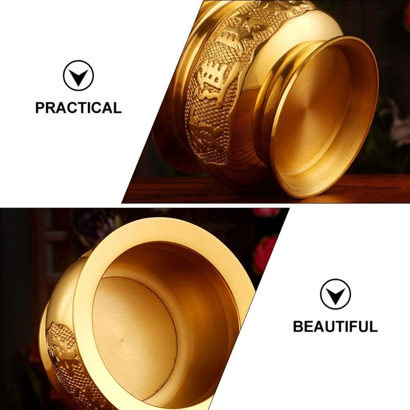 Decorative Gold Incense Burner Buddhist Accessories Supplies Burners Ash Offering Bowl Brass Ornaments | Дом и сад