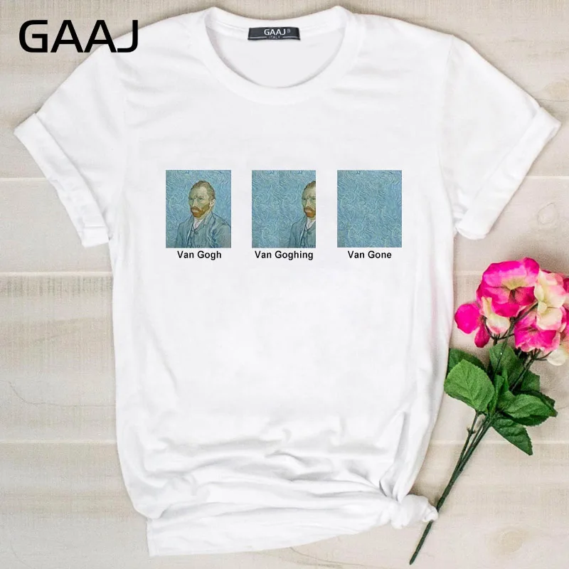 Женская футболка с коротким рукавом из 100 хлопка принтом Ван Гога | одежда