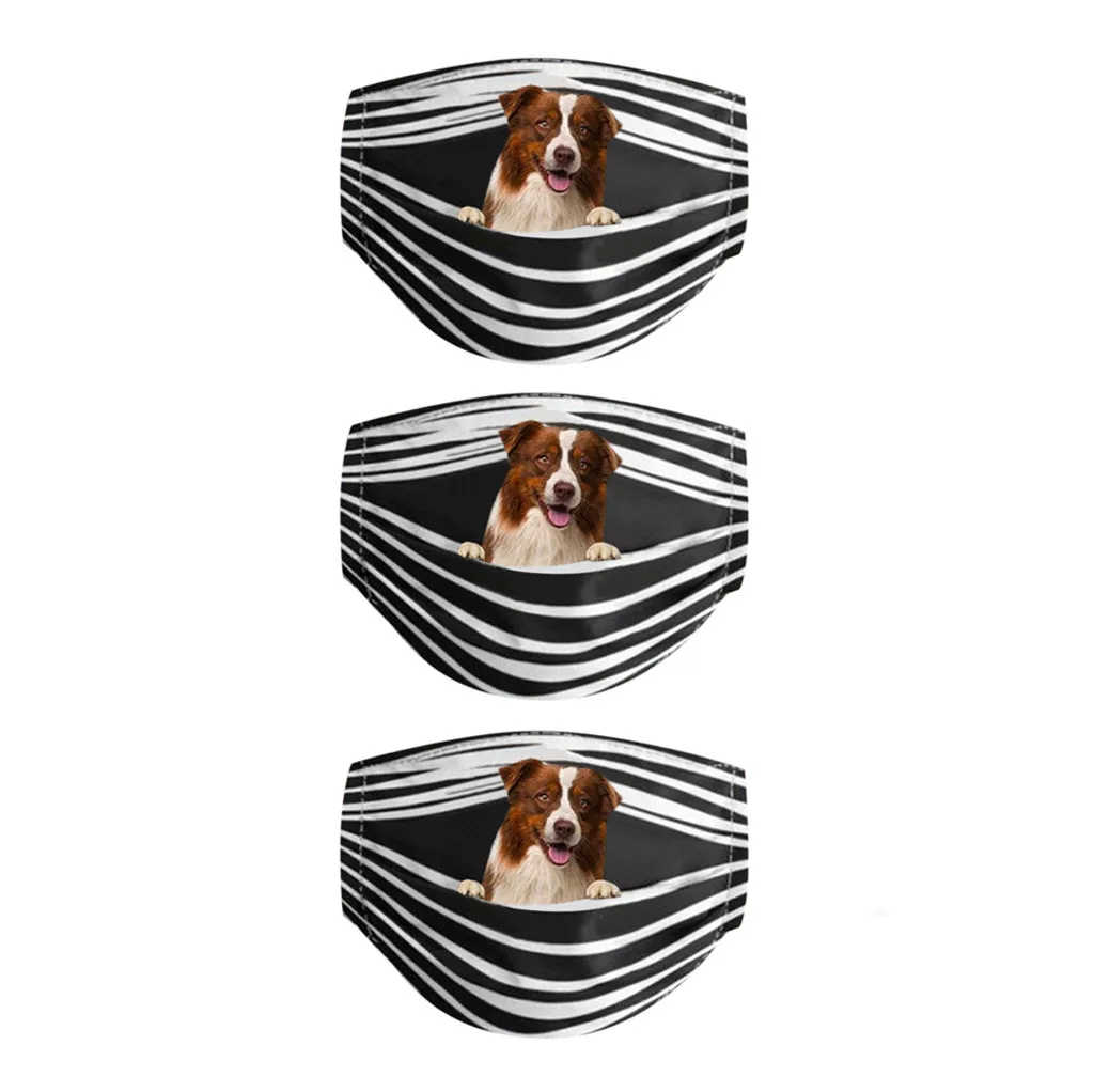 Маски для вечерние принты обычные собаки дышащая Обложка лица с фильтром можно