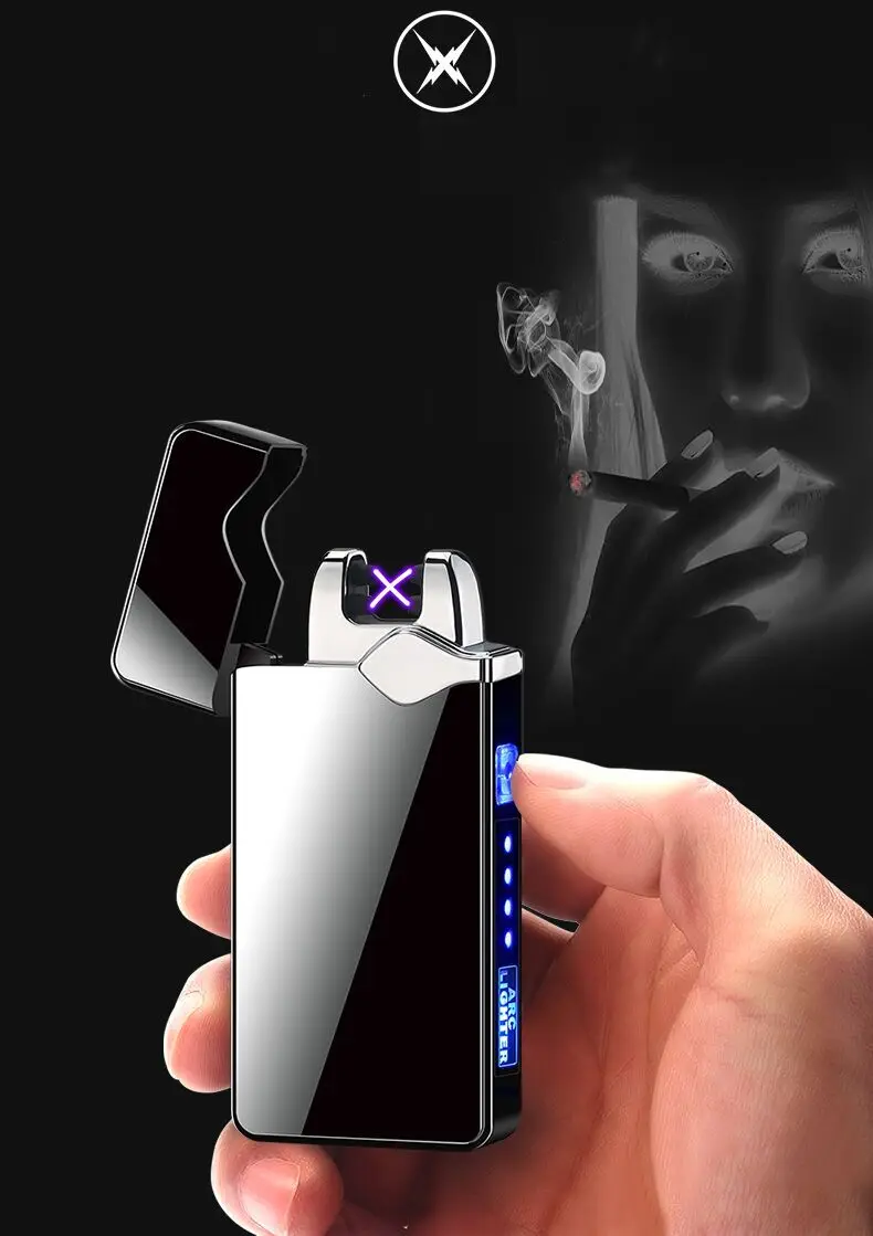 Металлический Usb зарядка дуговой плазмы Электрический Импульсный Зажигалка электронные гаджеты для мужчин Рождественский подарок