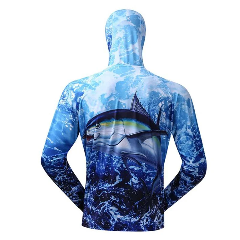 Professional Fishing Hoodie With Mask Anti-UV Sunscreen Sun Protection Clothes Fishing Shirt Breathable Quick Dry Fishing Jersey images - 6